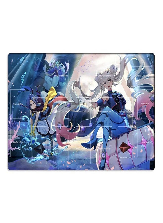 Mlikemat New Mlikemat Duel Playmat Marincess TCG CCG Trading Card Game Mat with Zones + Free Bag (ZD039-557-A-with Zones) - Image 1